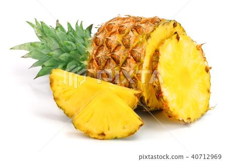 pineapple with slices isolated on white background 40712969
