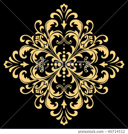 Golden vector pattern on a black background. - Stock Illustration ...