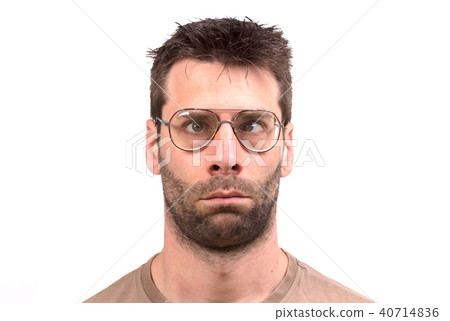 Goofy man with vintage glasses 40714836