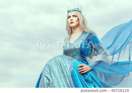 Portrait of a beautiful young woman elf. 40716129