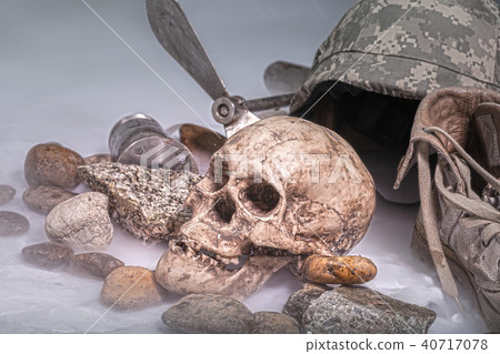 skull of explorer on ice smoke skull of explorer on ice smoke 40717078