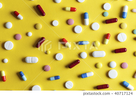 scattered pills top view scattered pills top view 40717124