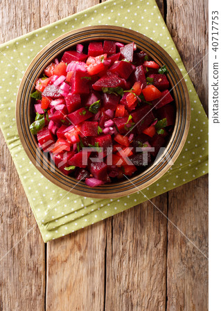 Moroccan beetroot salad with onions, tomatoes 40717753