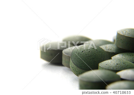 Pure Organic Spirulina Tablets White Background 40718633