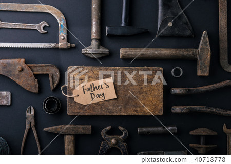 Fathers day greeting card concept. Flat lay. Fathers day greeting card concept. Flat lay. 40718778