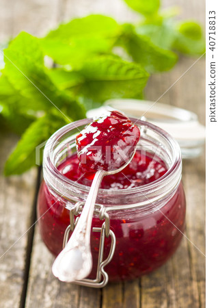 Raspberry jam jelly. Raspberry jam jelly. 40718813