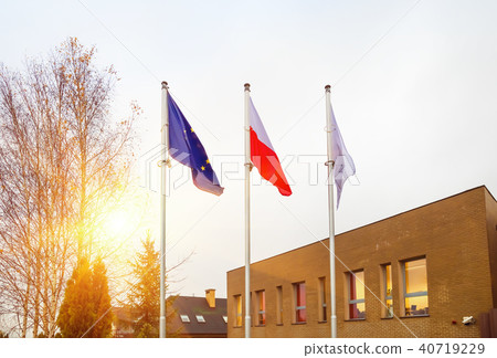 Flag of the European Union of Poland and white Flag of the European Union of Poland and white 40719229