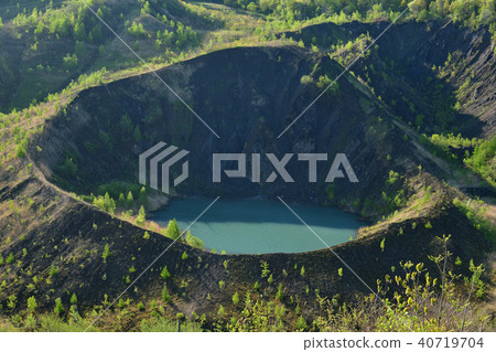 May 2018 Shooting morning scenery of Usu volcano Kimura crater in Hokkaido Toyako Town 40719704