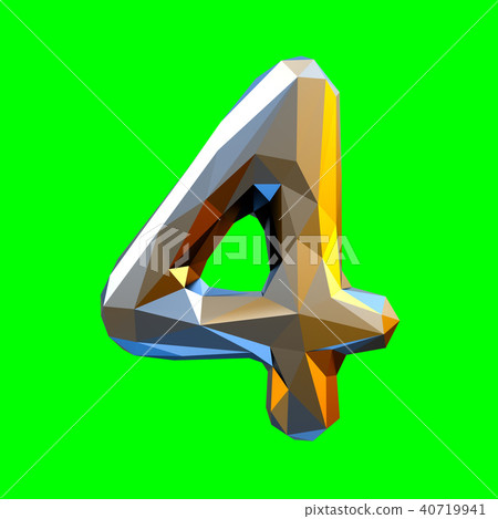  Number 4 four in low poly style isolated on... - Stock Illustration ...