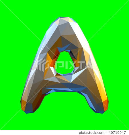 Capital latin letter A in low poly style... - Stock Illustration ...