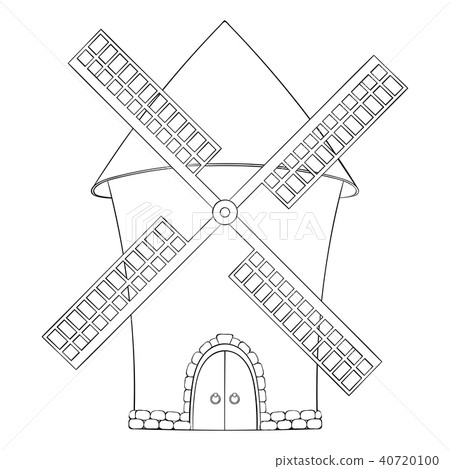 Windmill. Outline vector illustration Windmill. Outline vector illustration 40720100