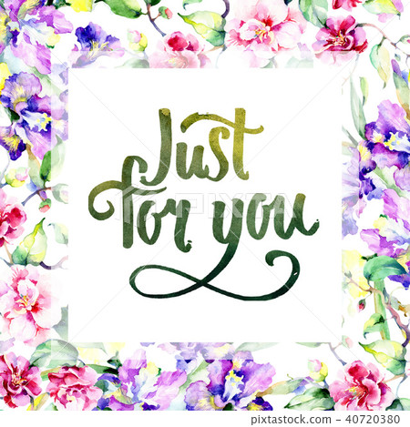 Colorful bouquet. Frame border ornament square. Fabric wallpaper print texture. Colorful bouquet. Frame border ornament square. Fabric wallpaper print texture. 40720380