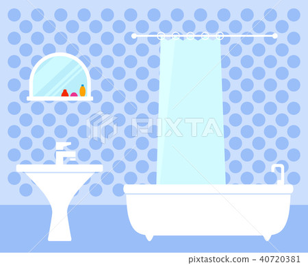 bathroom interior on flat design bathroom interior on flat design 40720381