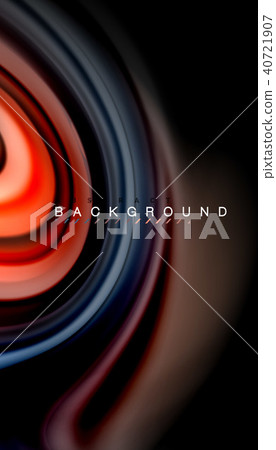 Abstract wave lines fluid rainbow style color stripes on black background 40721907