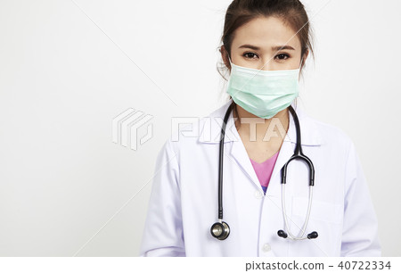 Cheerful happy doctor with mask Cheerful happy doctor with mask 40722334