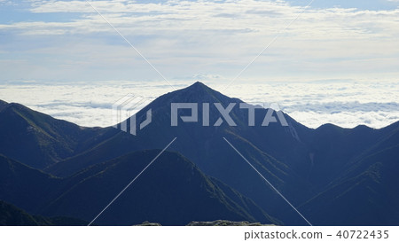 早上，我從Minamidake看到Changondake的輪廓 40722435