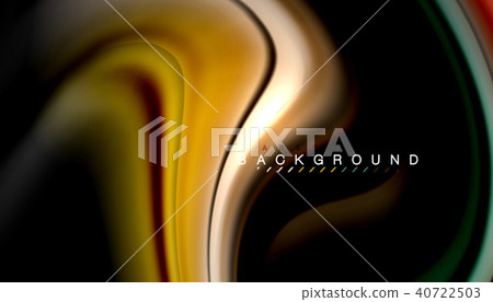 Abstract wave lines fluid rainbow style color stripes on black background 40722503