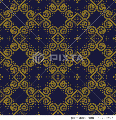 Antique gold retro pattern seamless background Antique gold retro pattern seamless background 40722697