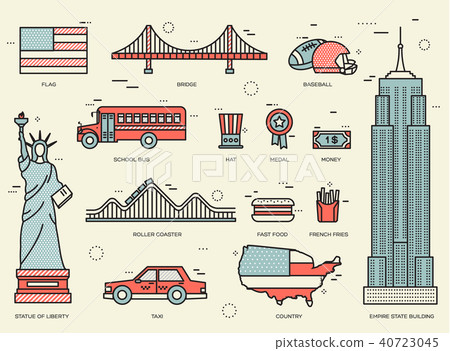 Country USA travel vacation guide of goods, places 40723045