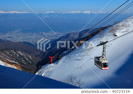 長野縣駒根市Senjojiki站駒根市南部阿爾卑斯山遠景 40723534