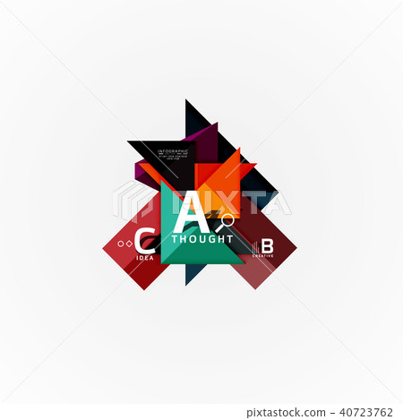 Abstract geometric option infographic banners, a b c steps process 40723762