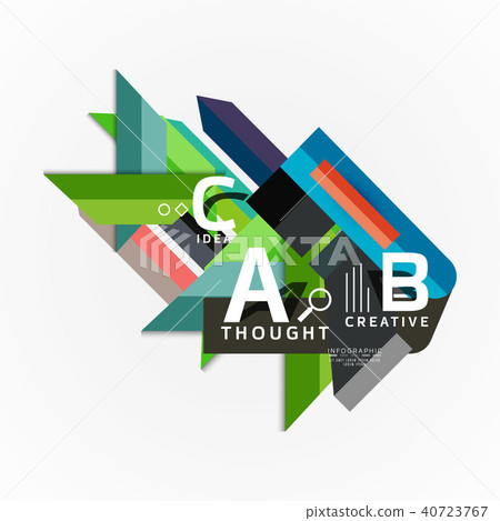 Abstract geometric option infographic banners, a b c steps process Abstract geometric option infographic banners, a b c steps process 40723767