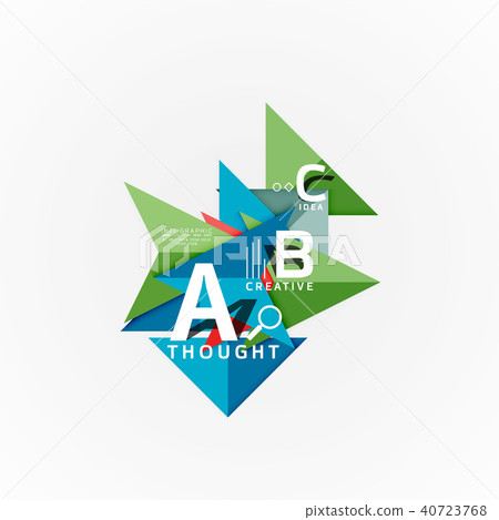 Abstract geometric option infographic banners, a b c steps process 40723768