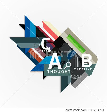 Abstract geometric option infographic banners, a b c steps process Abstract geometric option infographic banners, a b c steps process 40723771
