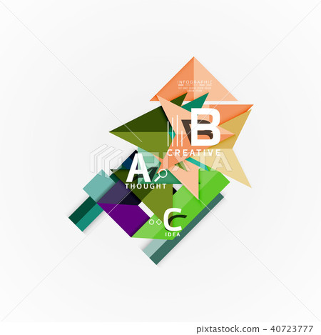 Abstract geometric option infographic banners, a b c steps process Abstract geometric option infographic banners, a b c steps process 40723777