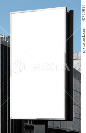Blank vertical billboard on direct sunlight. Blank vertical billboard on direct sunlight. 40723953