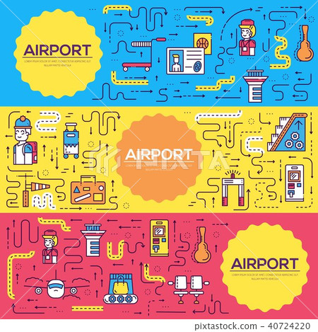 Thin line staff working and registering people 40724220