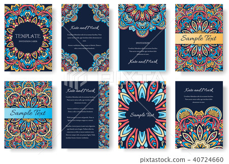 Set of old Ramadan Kareem flyer pages ornament   40724660