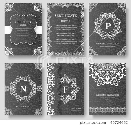 Set of Luxury artistic pages with logo brochure  40724662