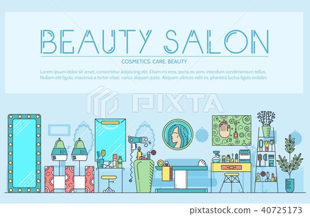 Thin line beauty salon with assortment  40725173