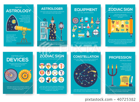 Astrology house brochure cards set 40725382