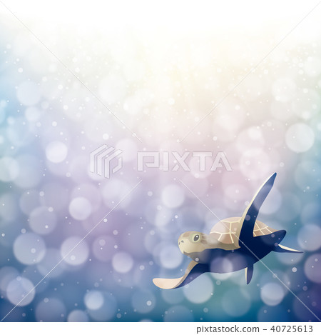 A sea turtle swimming in the sparkling sea 40725613