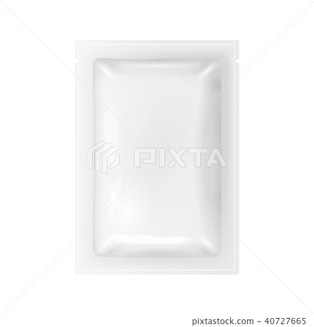 Realistic Detailed 3d White Disposable Foil Sachet. Vector 40727665