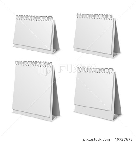 Realistic Detailed 3d Paper Calendar Blank Set. Vector 40727673