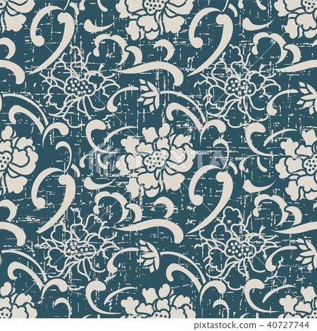 Worn out antique seamless retro pattern background 40727744