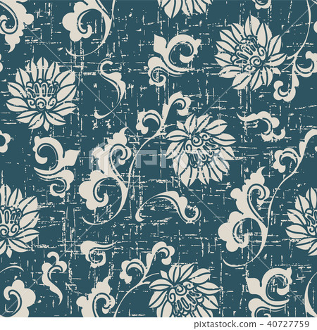 Worn out antique seamless retro pattern background 40727759