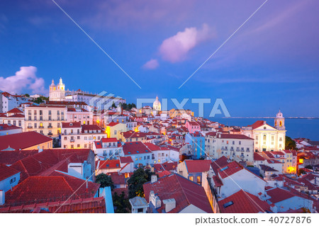 Alfama at night, Lisbon, Portugal 40727876