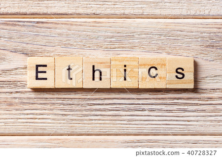 Ethics word written on wood block. Ethics word written on wood block. 40728327