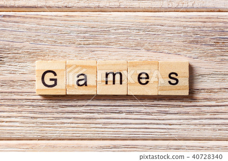games word written on wood block. games word written on wood block. 40728340