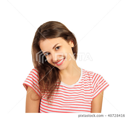 emotional girl isolated on white background 40728416