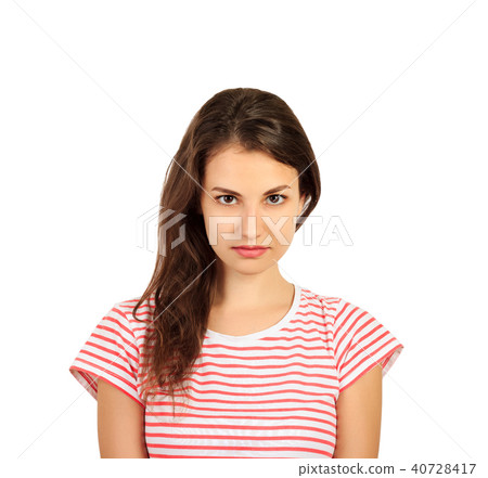 emotional girl isolated on white background 40728417