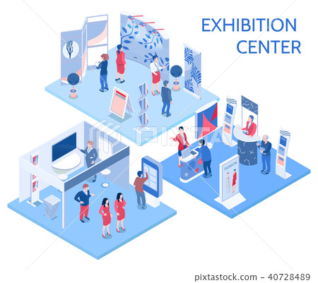 Exhibition Center Isometric Compositions 40728489