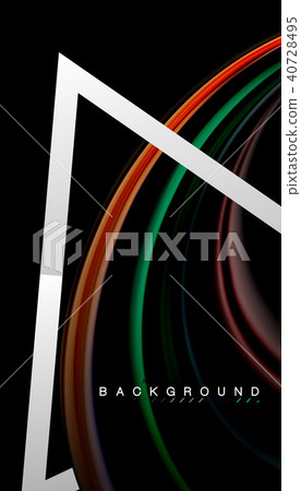 Liquid fluid colors holographic design with metallic style line shape 40728495