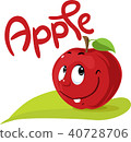 Apple character flat design with text and leaf 40728706