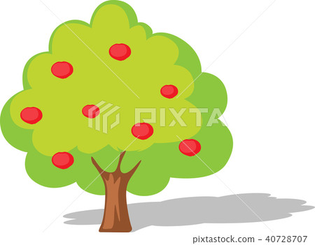 Apple tree flat design illustration isolated Apple tree flat design illustration isolated 40728707