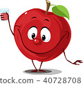 Apple fruit with juice glass -  funny cartoon 40728708